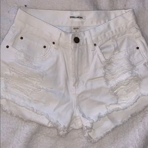white jean shorts